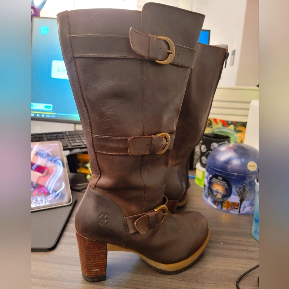Dr. Martens Bellissa Brown Leather calf length boot Ladies 10 size 42